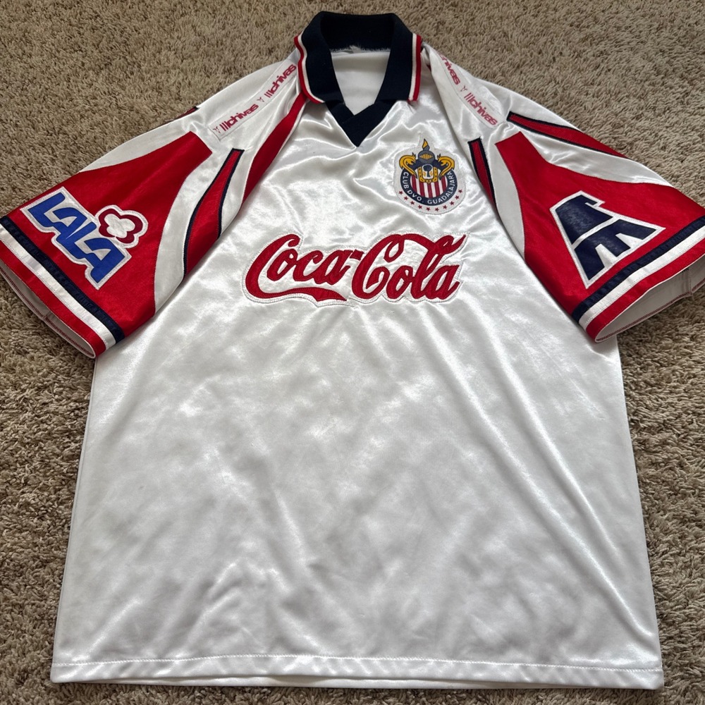 Vintage Chivas Guadalajara Jersey Ramon Morales 11 Coca-Cola White XL Soccer Kit